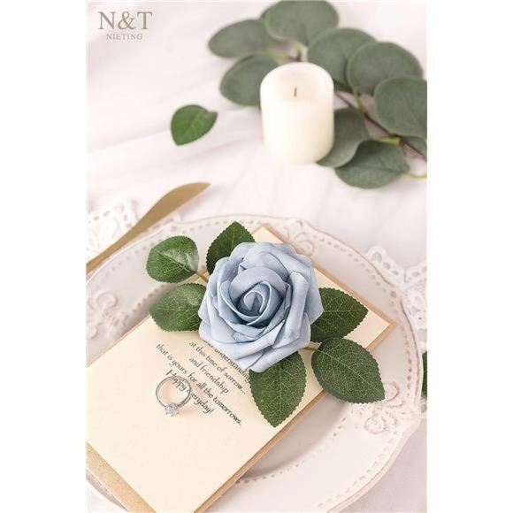 Artificial Flowers 25pcs Foam Roses Fake Flowers DIY Wedding Party Cake Decor - Picture 4 of 5